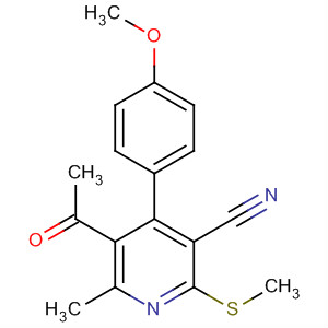 121104-41-4  3-Pyridinecarbonitrile,5-acetyl-4-(4-methoxyphenyl)-6-methyl-2-(methylthio)- 121104-41-4  3-Pyridinecarbonitrile,5-acetyl-4-(4-methoxyphenyl)-6-methyl-2-(methylthio)-