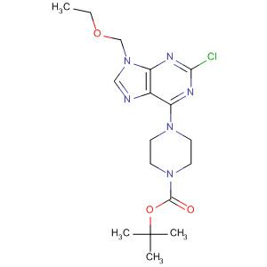 121371-27-5  1-Piperazinecarboxylic acid,4-[2-chloro-9-(ethoxymethyl)-9H-purin-6-yl]-, 1,1-dimethylethyl ester