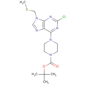 121371-37-7  1-Piperazinecarboxylic acid,4-[2-chloro-9-[(methylthio)methyl]-9H-purin-6-yl]-, 1,1-dimethylethyl ester