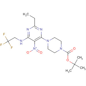 121371-54-8  1-Piperazinecarboxylic acid,4-[2-ethyl-5-nitro-6-[(2,2,2-trifluoroethyl)amino]-4-pyrimidinyl]-,1,1-dimethylethyl ester