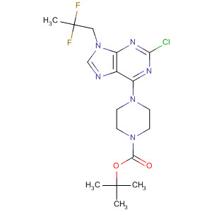 121371-59-3  1-Piperazinecarboxylic acid,4-[2-chloro-9-(2,2-difluoropropyl)-9H-purin-6-yl]-, 1,1-dimethylethyl ester