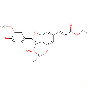 121955-35-9  3-Benzofurancarboxylic acid,2,3-dihydro-2-(4-hydroxy-3-methoxyphenyl)-7-methoxy-5-(3-methoxy-3-oxo-1-propenyl)-, methyl ester