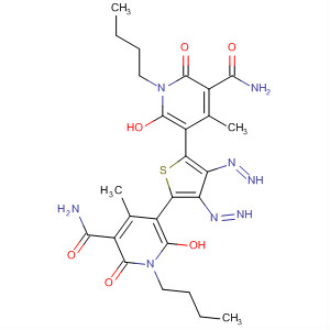 122639-68-3  3-Pyridinecarboxamide,5,5'-[2,5-thiophenediylbis(azo)]bis[1-butyl-1,2-dihydro-6-hydroxy-4-methyl-2-oxo-
