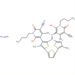 122639-86-5  3-Pyridinecarbonitrile,5,5'-[(3,3''-dimethyl[2,2':5',2''-terthiophene]-5,5''-diyl)bis(azo)]bis[1-butyl-1,2-dihydro-6-hydroxy-4-methyl-2-oxo-