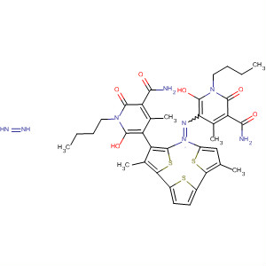 122639-92-3  3-Pyridinecarboxamide,5,5'-[(3,3''-dimethyl[2,2':5',2''-terthiophene]-5,5''-diyl)bis(azo)]bis[1-butyl-1,2-dihydro-6-hydroxy-4-methyl-2-oxo-