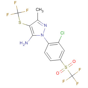 106258-15-5  1H-Pyrazol-5-amine,1-[2-chloro-4-[(trifluoromethyl)sulfonyl]phenyl]-3-methyl-4-[(trifluoromethyl)thio]-