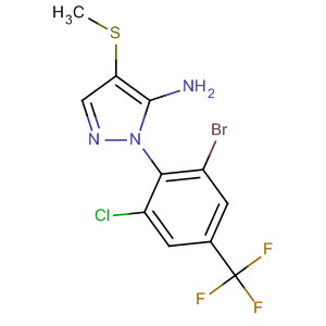106259-54-5  1H-Pyrazol-5-amine,1-[2-bromo-6-chloro-4-(trifluoromethyl)phenyl]-4-(methylthio)-