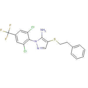 106259-69-2  1H-Pyrazol-5-amine,1-[2,6-dichloro-4-(trifluoromethyl)phenyl]-4-[(2-phenylethyl)thio]-
