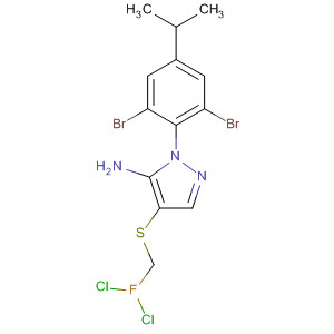 106259-75-0  1H-Pyrazol-5-amine,1-[2,6-dibromo-4-(1-methylethyl)phenyl]-4-[(dichlorofluoromethyl)thio]-