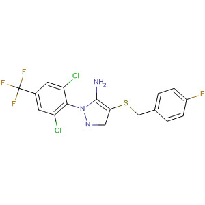 106285-00-1  1H-Pyrazol-5-amine,1-[2,6-dichloro-4-(trifluoromethyl)phenyl]-4-[[(4-fluorophenyl)methyl]thio]-