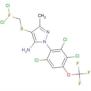 106286-00-4  1H-Pyrazol-5-amine,4-[(dichlorofluoromethyl)thio]-3-methyl-1-[2,3,6-trichloro-4-(trifluoromethoxy)phenyl]-