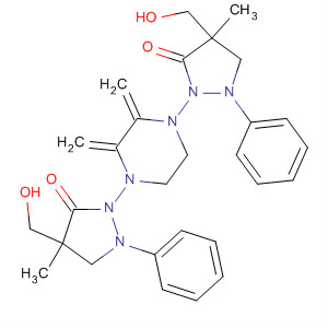106310-94-5  3-Pyrazolidinone,2,2'-[1,4-piperazinediylbis(methylene)]bis[4-(hydroxymethyl)-4-methyl-1-phenyl-