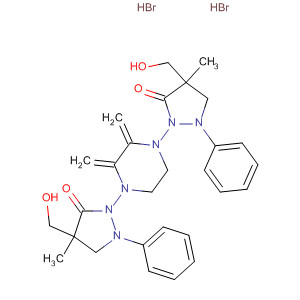 106310-95-6  3-Pyrazolidinone,2,2'-[1,4-piperazinediylbis(methylene)]bis[4-(hydroxymethyl)-4-methyl-1-phenyl-, monohydrobromide