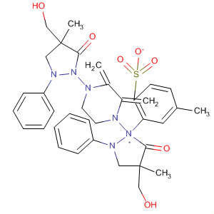 106310-96-7  3-Pyrazolidinone,2,2'-[1,4-piperazinediylbis(methylene)]bis[4-(hydroxymethyl)-4-methyl-1-phenyl-, mono(4-methylbenzenesulfonate) (salt)