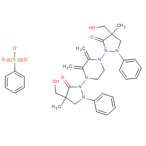 106310-98-9  3-Pyrazolidinone,2,2'-[1,4-piperazinediylbis(methylene)]bis[4-(hydroxymethyl)-4-methyl-1-phenyl-, monobenzenesulfonate (salt)