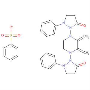106311-01-7  3-Pyrazolidinone, 2,2'-[1,4-piperazinediylbis(methylene)]bis[1-phenyl-,monobenzenesulfonate