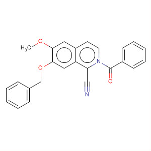 107588-82-9  1-Isoquinolinecarbonitrile,2-benzoyl-1,2-dihydro-6-methoxy-7-(phenylmethoxy)-