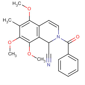 110828-15-4  1-Isoquinolinecarbonitrile,2-benzoyl-1,2-dihydro-5,7,8-trimethoxy-6-methyl-