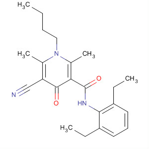 111375-06-5  3-Pyridinecarboxamide,1-butyl-5-cyano-N-(2,6-diethylphenyl)-1,4-dihydro-2,6-dimethyl-4-oxo- 111375-06-5  3-Pyridinecarboxamide,1-butyl-5-cyano-N-(2,6-diethylphenyl)-1,4-dihydro-2,6-dimethyl-4-oxo-