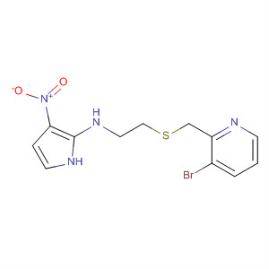 112598-28-4  1H-Pyrrol-2-amine, N-[2-[[(3-bromo-2-pyridinyl)methyl]thio]ethyl]-3-nitro-