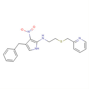 112598-32-0  1H-Pyrrol-2-amine,3-nitro-4-(phenylmethyl)-N-[2-[(2-pyridinylmethyl)thio]ethyl]-