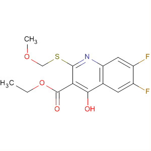 113028-77-6  3-Quinolinecarboxylic acid,6,7-difluoro-4-hydroxy-2-[(methoxymethyl)thio]-, ethyl ester