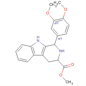 113266-04-9  1H-Pyrido[3,4-b]indole-3-carboxylic acid,1-(3,4-dimethoxyphenyl)-2,3,4,9-tetrahydro-, methyl ester, (1R,3S)-rel-