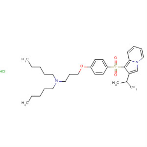 114432-90-5  1-Pentanamine,N-[3-[4-[[2-(1-methylethyl)-1-indolizinyl]sulfonyl]phenoxy]propyl]-N-pentyl-, monohydrochloride