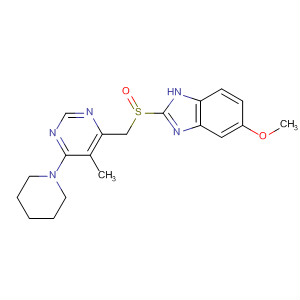 105950-73-0  1H-Benzimidazole,5-methoxy-2-[[[5-methyl-6-(1-piperidinyl)-4-pyrimidinyl]methyl]sulfinyl]-