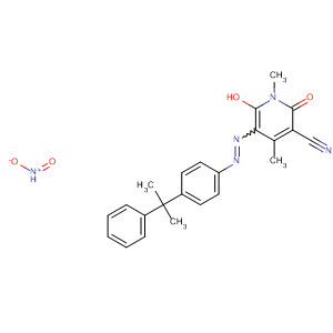 105958-09-6  3-Pyridinecarbonitrile,1,2-dihydro-6-hydroxy-1,4-dimethyl-5-[[4-(1-methyl-1-phenylethyl)-2-nitrophenyl]azo]-2-oxo-