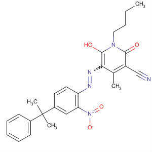 105958-10-9  3-Pyridinecarbonitrile,1-butyl-1,2-dihydro-6-hydroxy-4-methyl-5-[[4-(1-methyl-1-phenylethyl)-2-nitrophenyl]azo]-2-oxo-