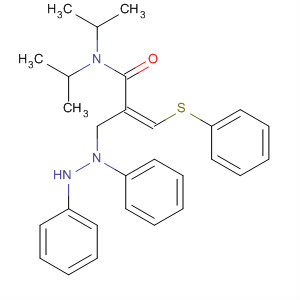105970-74-9  2-Propenamide,2-[(1,2-diphenylhydrazino)methyl]-N,N-bis(1-methylethyl)-3-(phenylthio)-, (Z)-