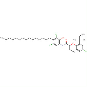 106021-37-8  Butanamide,2-[4-chloro-2-(1,1-dimethylpropyl)phenoxy]-N-(3,5-dichloro-2-hydroxy-4-pentadecylphenyl)-