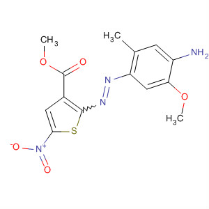 106060-69-9  3-Thiophenecarboxylic acid,2-[(4-amino-5-methoxy-2-methylphenyl)azo]-5-nitro-, methyl ester