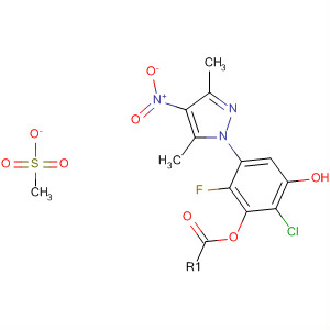106082-31-9  Phenol, 2-chloro-5-(3,5-dimethyl-4-nitro-1H-pyrazol-1-yl)-4-fluoro-,methanesulfonate (ester)