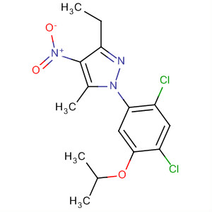 106082-42-2  1H-Pyrazole,1-[2,4-dichloro-5-(1-methylethoxy)phenyl]-3-ethyl-5-methyl-4-nitro-