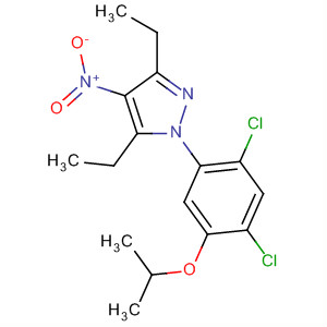106082-46-6  1H-Pyrazole,1-[2,4-dichloro-5-(1-methylethoxy)phenyl]-3,5-diethyl-4-nitro-