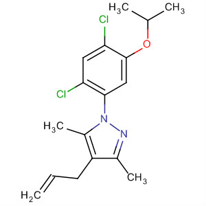 106083-37-8  1H-Pyrazole,1-[2,4-dichloro-5-(1-methylethoxy)phenyl]-3,5-dimethyl-4-(2-propenyl)-