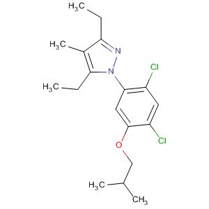 106083-40-3  1H-Pyrazole,1-[2,4-dichloro-5-(2-methylpropoxy)phenyl]-3,5-diethyl-4-methyl-