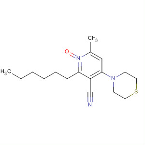 106101-69-3  3-Pyridinecarbonitrile, 2-hexyl-6-methyl-4-(4-thiomorpholinyl)-, 1-oxide