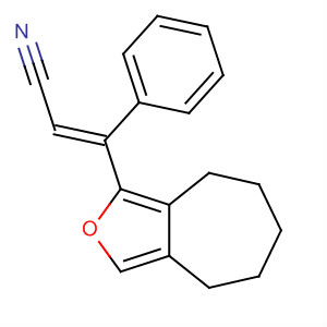 106180-69-2  2-Propenenitrile,3-phenyl-3-(5,6,7,8-tetrahydro-4H-cyclohepta[c]furan-1-yl)-, (E)-
