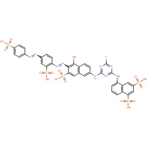 106206-32-0  1,3-Naphthalenedisulfonic acid,5-[[4-fluoro-6-[[5-hydroxy-7-sulfo-6-[[2-sulfo-4-[(4-sulfophenyl)azo]phenyl]azo]-2-naphthalenyl]amino]-1,3,5-triazin-2-yl]amino]-