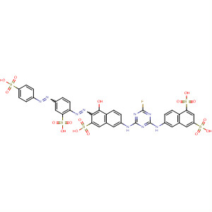 106206-33-1  1,3-Naphthalenedisulfonic acid,6-[[4-fluoro-6-[[5-hydroxy-7-sulfo-6-[[2-sulfo-4-[(4-sulfophenyl)azo]phenyl]azo]-2-naphthalenyl]amino]-1,3,5-triazin-2-yl]amino]-