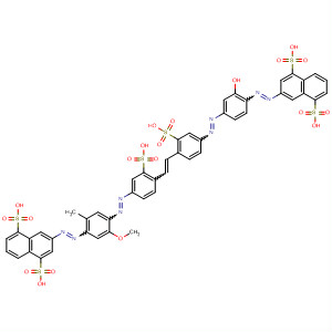 106218-48-8  1,5-Naphthalenedisulfonic acid,3-[[4-[[4-[2-[4-[[4-[(4,8-disulfo-2-naphthalenyl)azo]-3-hydroxyphenyl]azo]-2-sulfophenyl]ethenyl]-3-sulfophenyl]azo]-5-methoxy-2-methylphenyl]azo]-