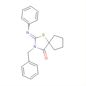 105594-35-2  1-Thia-3-azaspiro[4.4]nonan-4-one, 2-(phenylimino)-3-(phenylmethyl)-