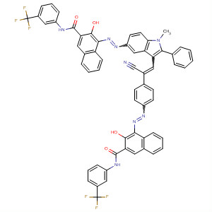 105596-20-1  2-Naphthalenecarboxamide,4-[[4-[1-cyano-2-[5-[[2-hydroxy-3-[[[3-(trifluoromethyl)phenyl]amino]carbonyl]-1-naphthalenyl]azo]-1-methyl-2-phenyl-1H-indol-3-yl]ethenyl]phenyl]azo]-3-hydroxy-N-[3-(trifluoromethyl)phenyl]-