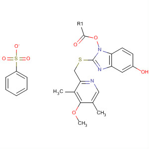 105614-05-9  1H-Benzimidazol-5-ol,2-[[(4-methoxy-3,5-dimethyl-2-pyridinyl)methyl]thio]-, benzenesulfonate(ester)