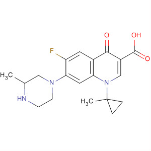 105614-31-1  3-Quinolinecarboxylic acid,6-fluoro-1,4-dihydro-1-(1-methylcyclopropyl)-7-(3-methyl-1-piperazinyl)-4-oxo-