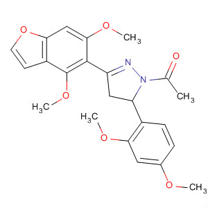 105637-57-8  1H-Pyrazole,1-acetyl-3-(4,6-dimethoxy-5-benzofuranyl)-5-(2,4-dimethoxyphenyl)-4,5-dihydro-