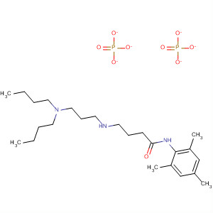 105669-19-0  Butanamide,4-[[3-(dibutylamino)propyl]amino]-N-(2,4,6-trimethylphenyl)-, phosphate(1:2)